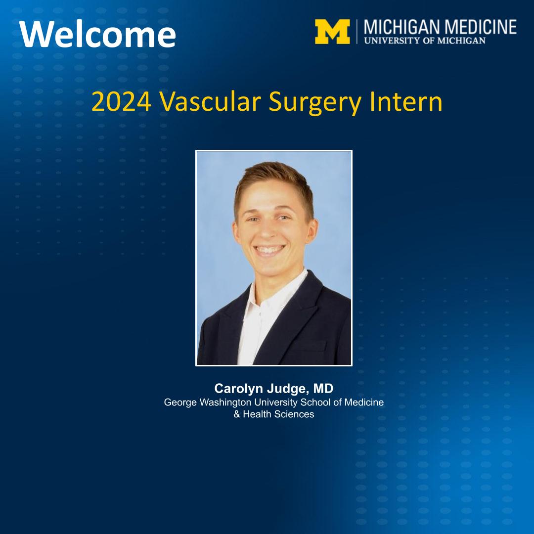 Our #GoBlueMatch resident for Vascular Surgery: Carolyn Judge, MD Welcome! #Match2024 7/7