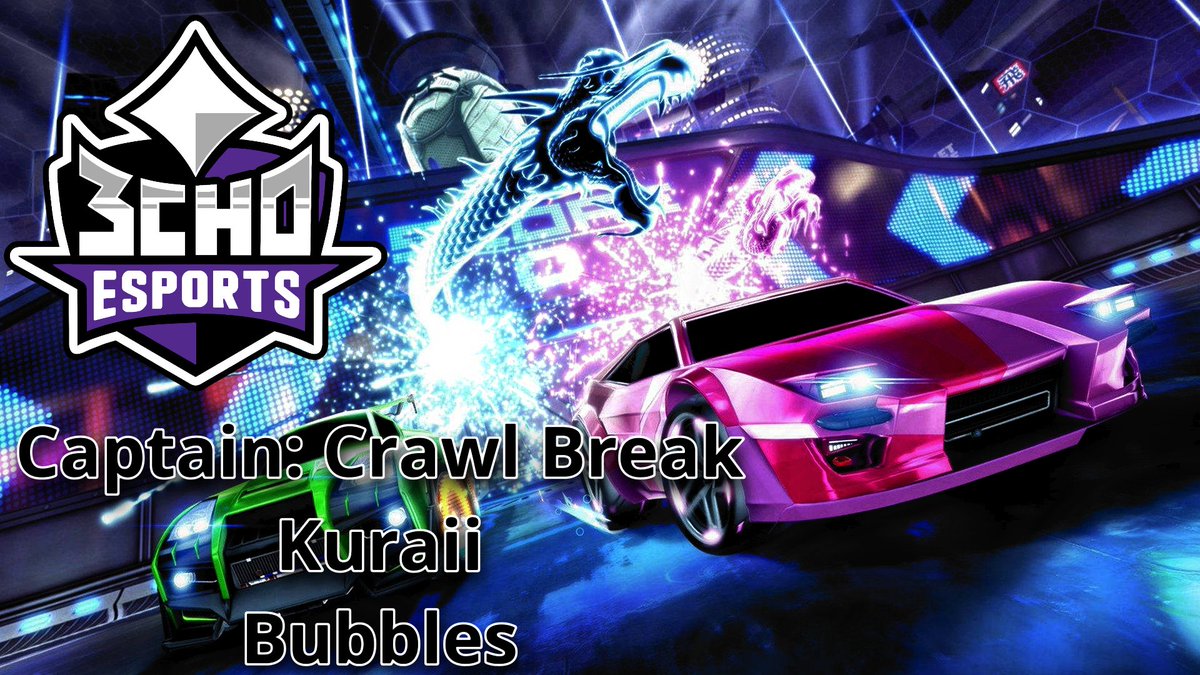 3CH0 Esports LLC (@3ch0esports_llc) on Twitter photo We are super excited to announce our official 3CH0 Esports Rocket League team!
They have been working hard to perfect their craft and build team chemistry.
Crawl Break(Captain) - <a href="/CrawlBreak/">Crawl Break</a>
Kuraii - @MiserableeWeeb
Bubbles - <a href="/MrEBubbles/">Mr-E-Bubbles</a>
Check out their socials! We are super excited to announce our official 3CH0 Esports Rocket League team!
They have been working hard to perfect their craft and build team chemistry.
Crawl Break(Captain) - <a href="/CrawlBreak/">Crawl Break</a>
Kuraii - @MiserableeWeeb
Bubbles - <a href="/MrEBubbles/">Mr-E-Bubbles</a>
Check out their socials!