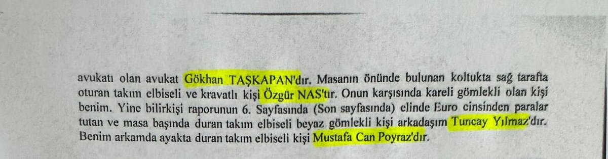 🛑SON DAKiKA…
Para Kulesi Skandalı'nda paraları sayan CHP'li İBB Başkanı'nın Danışmanı Fatih Keleş'in ifadesi:

🛑Paraları bana o dönem Beylikdüzü CHP İlçe Başkanı olan şimdiyse milletvekili olan Turan Taşkın Özer verdi.

🛑İçi para dolu çantaları ben aldım ancak içindeki