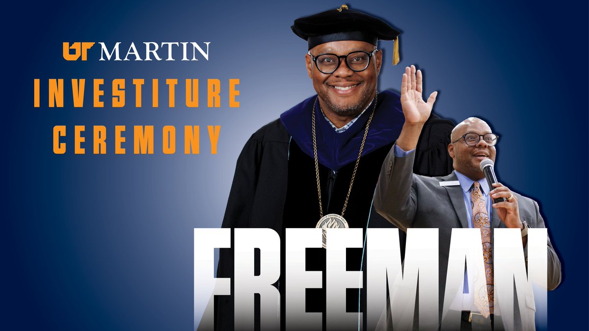 It's a historic day for UT Martin! Join us at 2 p.m. in the Elam Center for Chancellor Yancy Freeman's investiture ceremony. #beUTMproud