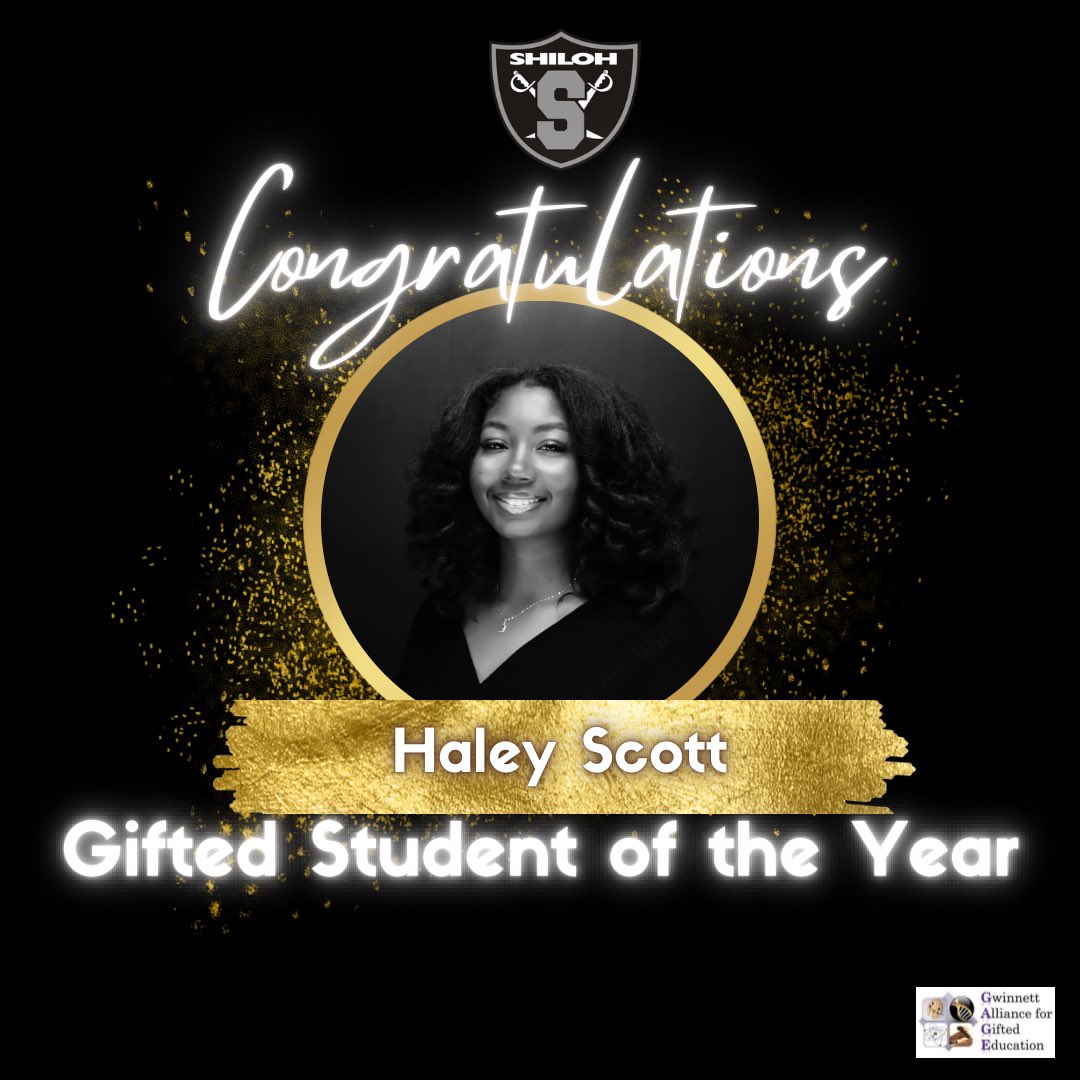 ShilohGenerals's tweet photo. Day 134  - 🎉 Many thanks to the Gwinnett Alliance for Gifted Education (GAGE), for recognizing our Gifted Student of the Year! 🏆Haley Scott has not only excelled in our gifted program but has also inspired others along the way.  We #SALUTE her excellence!  #180DaysofPRIDE https://t.co/OYoK4Dsesq