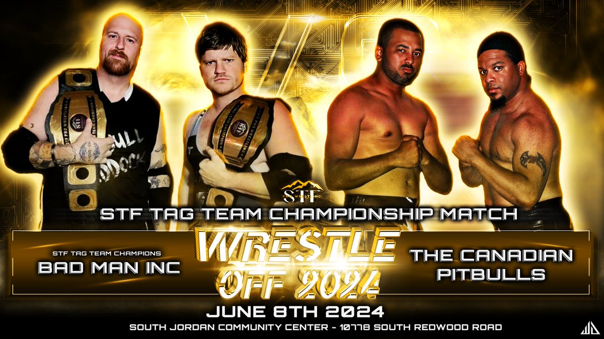 This rivalry is turning into all-out war. Bad Man Inc put the STF Tag Team Titles on the line against Presidenta Vivian De La Cruz's team, The Canadian Pitbulls at WRESTLE OFF 2024, June 8. Don't miss this brawl, get your tix now at 24tix.com/event/65163322…