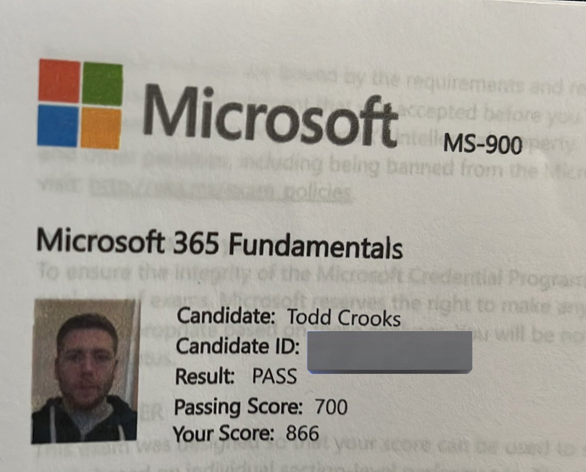 Nice end to the week. MS-900 passed