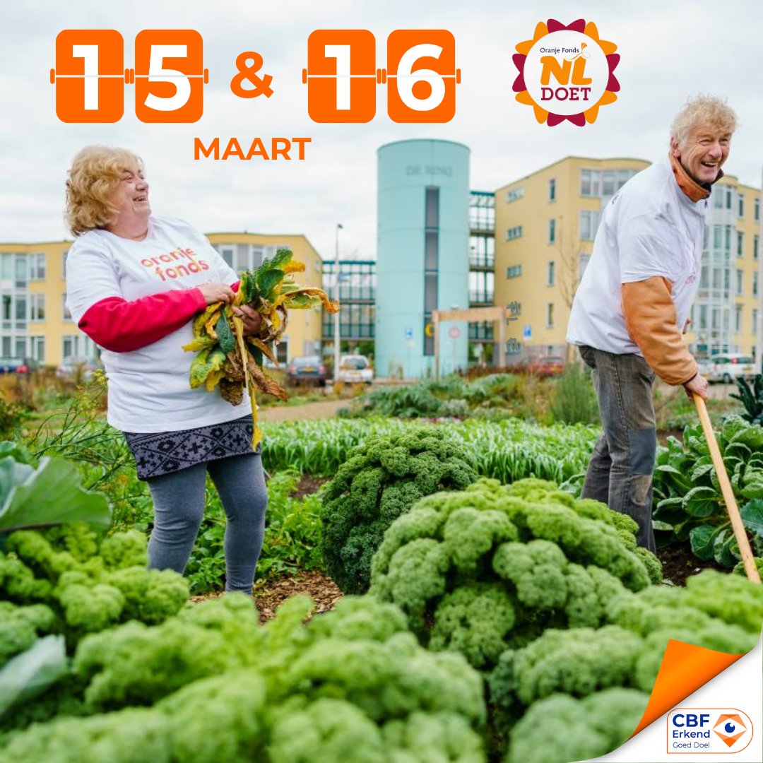 Doe mee met #NLdoet en laat zien hoe jij een verschil kunt maken in jouw gemeenschap! 🤝 Check het @OranjeFonds of kijk op nldoet.nl voor meer informatie over hoe je kunt helpen bij deze geweldige dag van vrijwilligerswerk! #CBF #ErkendGoedDoel #Vrijwilligerswerk