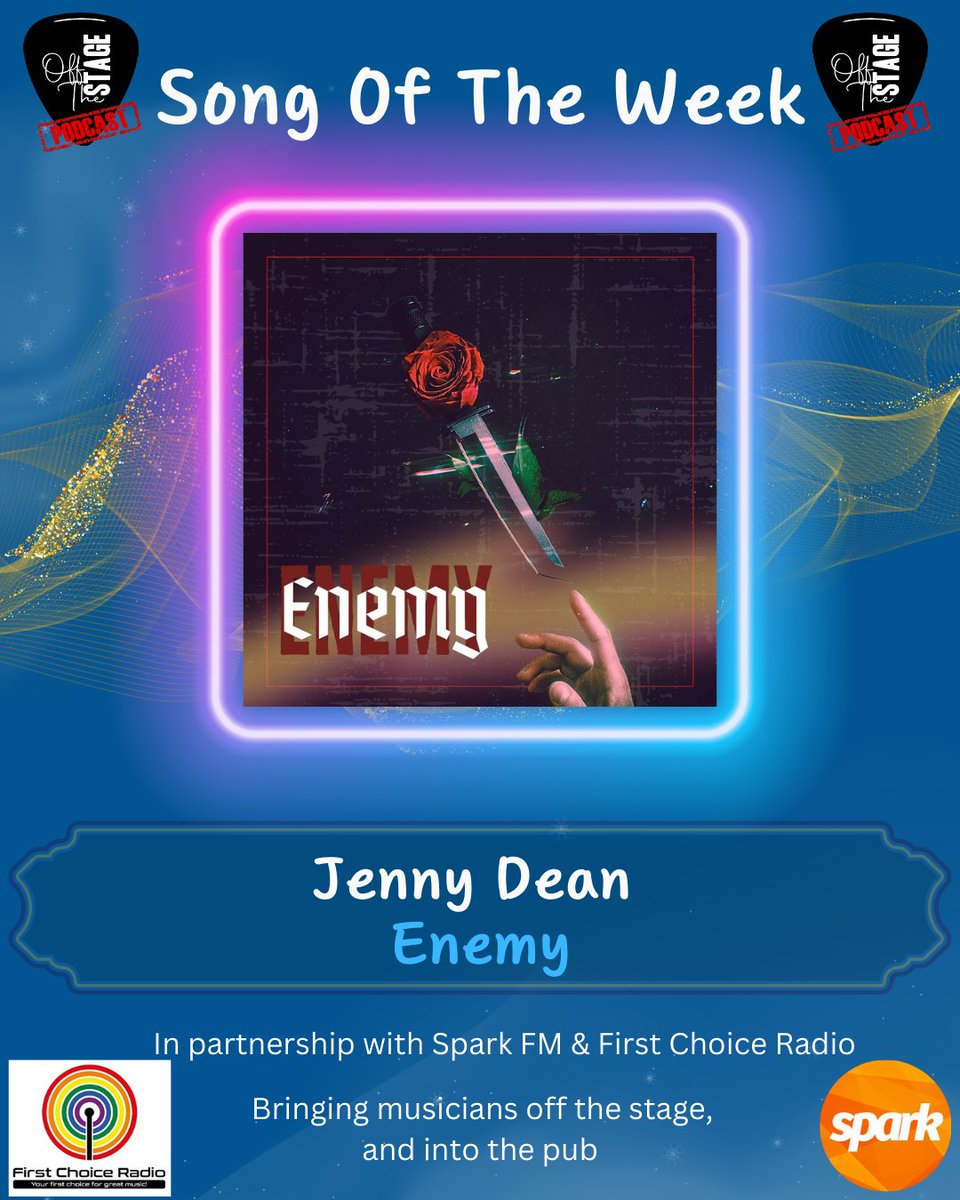 OffTheStage2's tweet photo. Our Song Of The Week goes to Jenny Dean with their track ‘Enemy'.

Absolutely fantastic song, please give it a listen!

Partnered with:
@spark_localmusic
@DJMikeRyan

#music #song #songoftheweek #musician #grassroots #podcast #offthestage #radio #guitar https://t.co/FhWS7slqfi