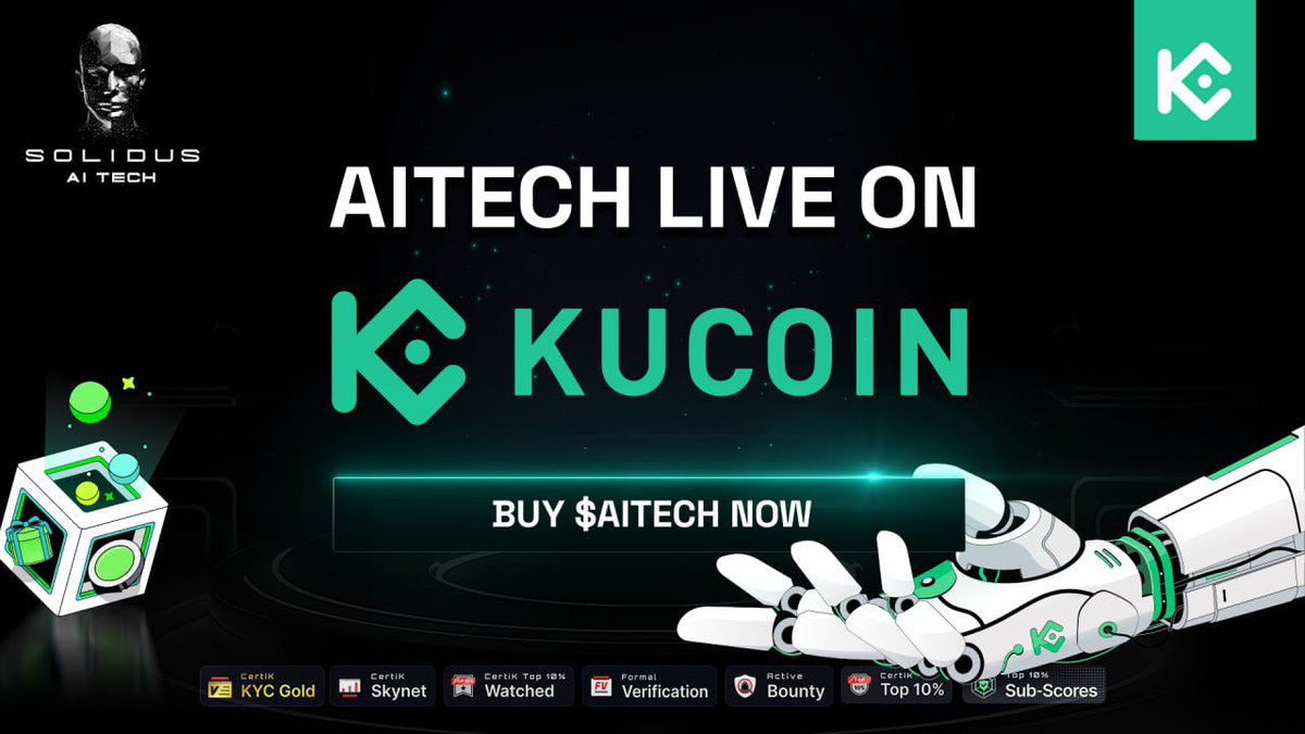 🔥 $AITECH LIVE on Kucoin!

💥 $AITECH / $USDT pair is officially available on <a href="/kucoincom/">KuCoin</a>. This marks another milestone in AITECH roadmap to list on top tier centralized exchanges. What do you think is next?

💹 Buy Now 👉 kucoin.com/r/af/rPLWELZ