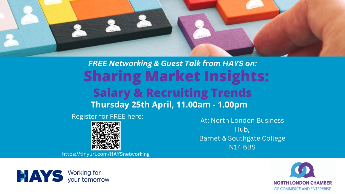 Don’t miss our business networking event on the 25th of April where we will be joined by representatives from recruitment specialists, HAYS for our guest talk on current market insights, trends, challenges & opportunities in recruitment. Sign up here - ow.ly/O47E50QR3Nc