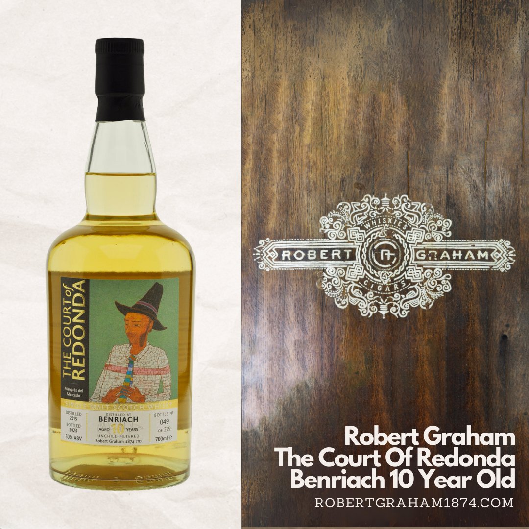 Unveiling the Court of Redonda BenRiach by Robert Graham 1874 in collaboration with @Stephenthepainter. With a delightful 50% ABV, 10 years aged. Dive into a sensory journey with sweet nose, creamy palate, and a warm, spicy finish. 

Available On Our Website #RobertGraham1874