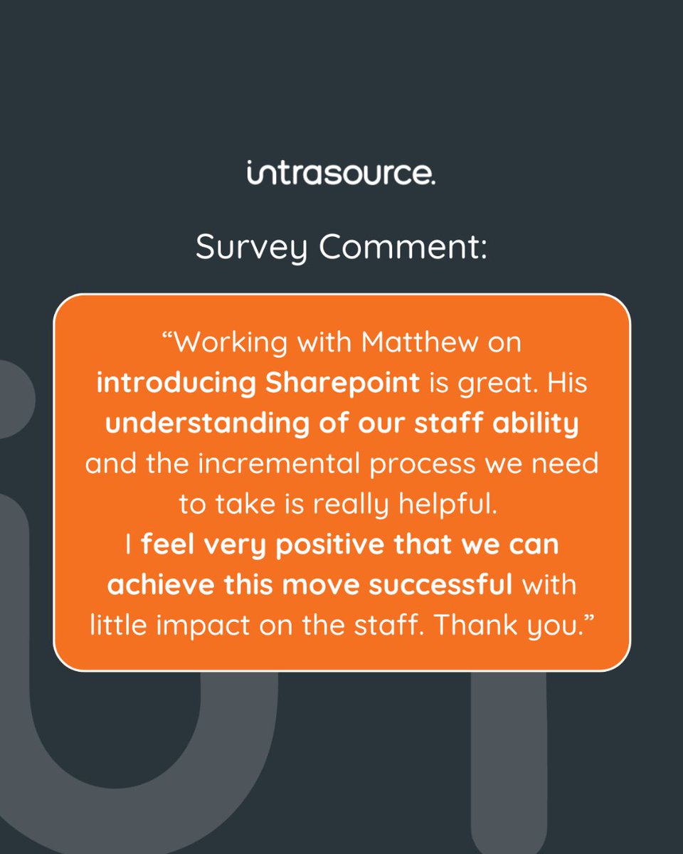 After each project, we send a survey. Though optional, comments like this mean a lot. Thank you to this client and all who share thoughts. 🙏