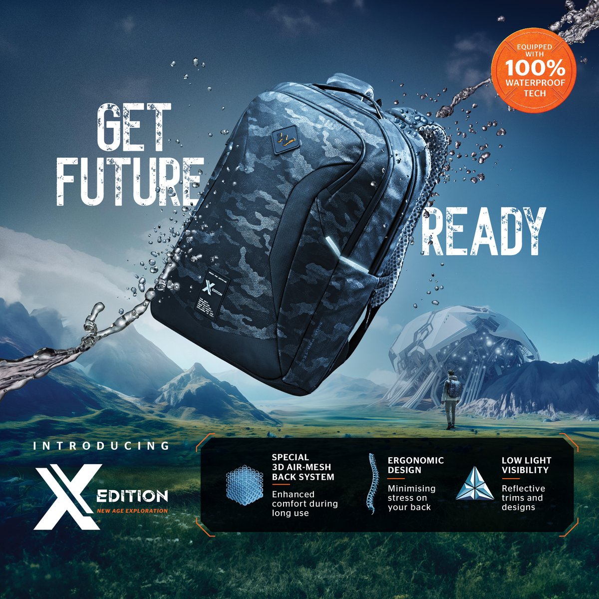 Presenting The Wildcraft X Edition - #FutureReady for the next generation of exploration. Innovative features like 100% waterproof technology, ergonomic design, enhanced organisation and much more with the X edition, makes you #ReadyForAnything #CargoLifeCollection #Explorer