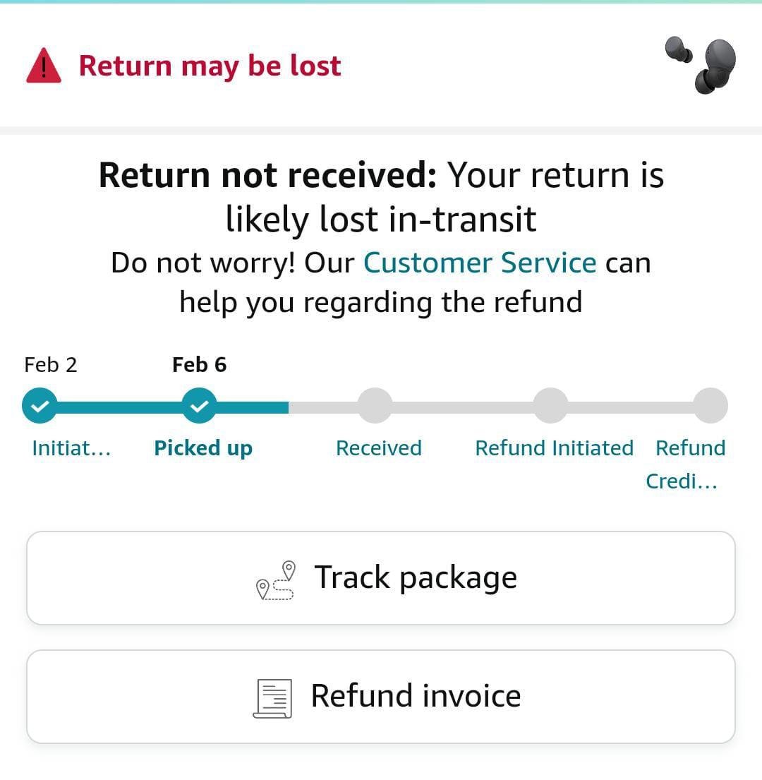 vishal2mehta's tweet photo. @ajassy I'm deeply disappointed with the handling of my refund for a defective product. It's been over a month since returning it correctly, yet no refund. Tracker shows 'Picked Up' but lost in transit.Customer care won't refund despite tracker status #Help #Amazon #PrimeCustomer https://t.co/HIAIlUhAA8