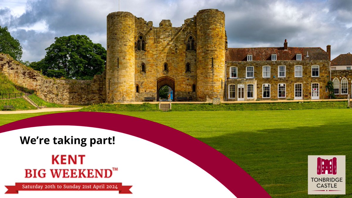 TonbridgeCastle's tweet photo. Kent residents can now bid for free tickets to visit attractions across the county and we're excited to be one of them! The ballot for the Kent Big Weekend is now open. Click on the link to bid for your free tickets today!
https://t.co/Dt3Ybg6RBp
#KentBigWeekend https://t.co/7H2752H3Dh