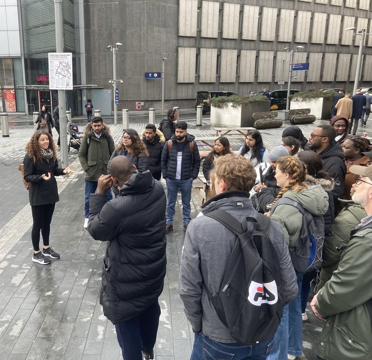 John Sturzaker (@johnsturzaker) on Twitter photo Day 2 of our <a href="/HertsGEP/">Geography, Environment & Planning at Herts</a> MSc Sustainable Planning and Transport Planning field trip. <a href="/cradnor/">Caroline Radnor</a> giving us a briefing outside Birmingham New Street to kick off the day for half the group. Day 2 of our <a href="/HertsGEP/">Geography, Environment & Planning at Herts</a> MSc Sustainable Planning and Transport Planning field trip. <a href="/cradnor/">Caroline Radnor</a> giving us a briefing outside Birmingham New Street to kick off the day for half the group.