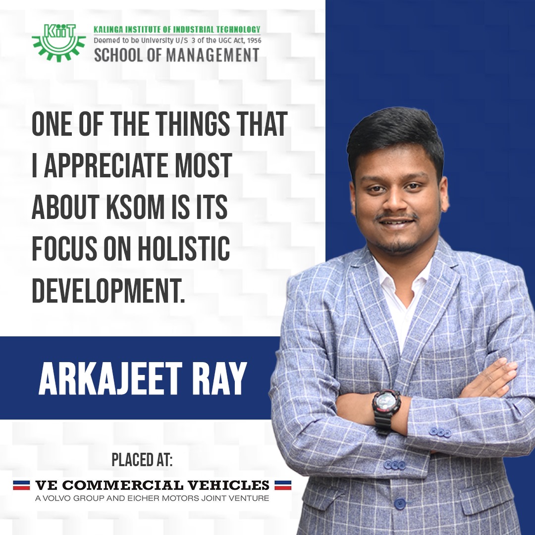 Arkajeet Ray, our MBA student, talks to us about how KSOM played a crucial role in his career growth.

We congratulate him on his placement!

#ksombbsr #MBA #SuperMBA #studenttestimonials #kiitmba #topmbacolleges #lifeatkiit #bhubaneswar #odisha
