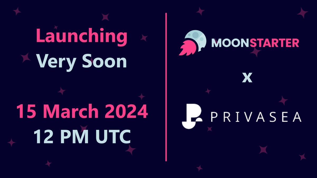 moonstarter_off's tweet photo. Dear Community,

Check your guaranteed allocation value for the upcoming @Privasea_ai  ( Backed by @BinanceLabs ) Private Sale💲

➡️ https://t.co/cAyp4QKDGc ⬅️

Less than 2 hours separate us from the start of the sale; get ready to buy your allocation! ⏳

As a reminder:

⏰ Timeline
- Tiers round opens: March 15 2024 12:00 UTC
- FCFS round opens: March 15 2024 17:00 UTC
- FCFS round closes: March 16 2024 12:00 UTC

🪙 Contribution Chain: USDT on Binance Smart Chain

The #MoonStarter Team
