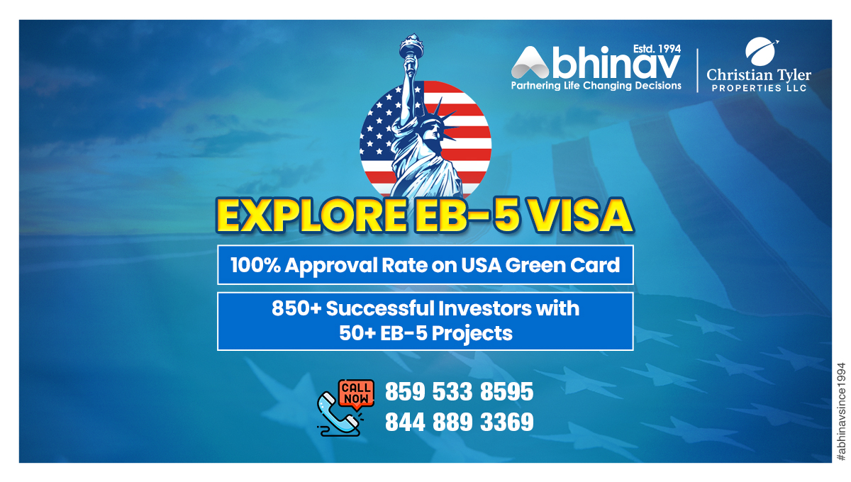 BusinessVisas's tweet image. Are you dreaming of relocating to the USA with your family? Obtain your EB-5 Visa within 6 to 12 months!

Initiate Your Process Today: bit.ly/3rOlcjH

For more info call us at +91-8595338595

#EB5Visa #EB5VisaUSA #EB5VisaProgram #USImmigration #GreenCard #USGreenCard