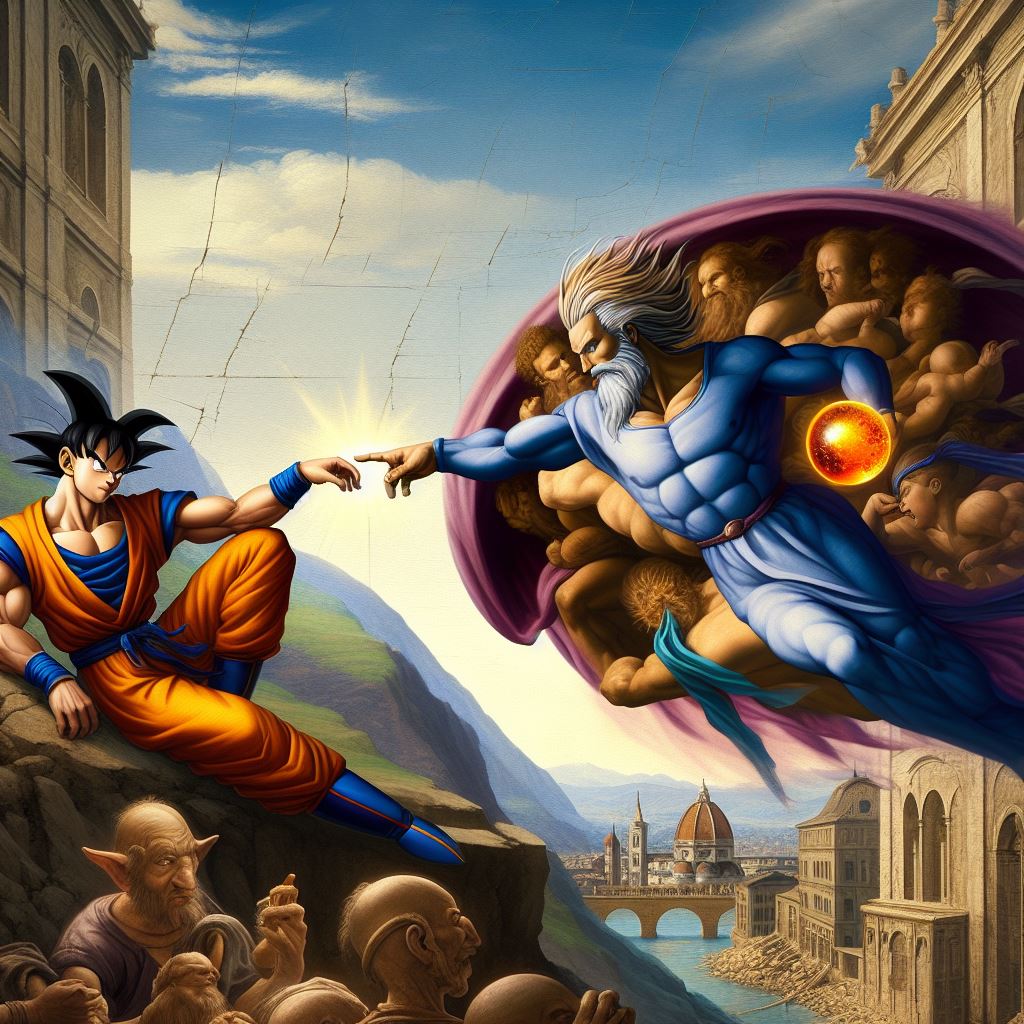 AIMemeImages's tweet photo. Do you imagine?

Da Vinci in Dragon Ball´s world, here you have it:

#DragonBall #Goku #AkiraToriyama #DaVinci #AI #iA https://t.co/LSttVcTUM9
