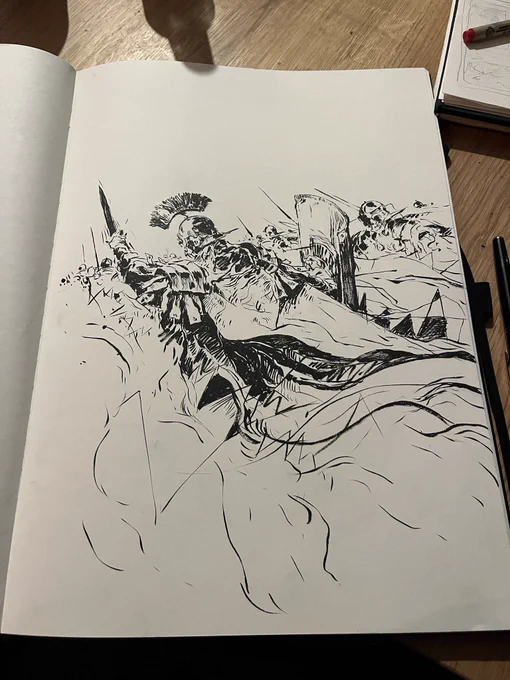 Some brush pen action at yesterday's drink and draw event! 