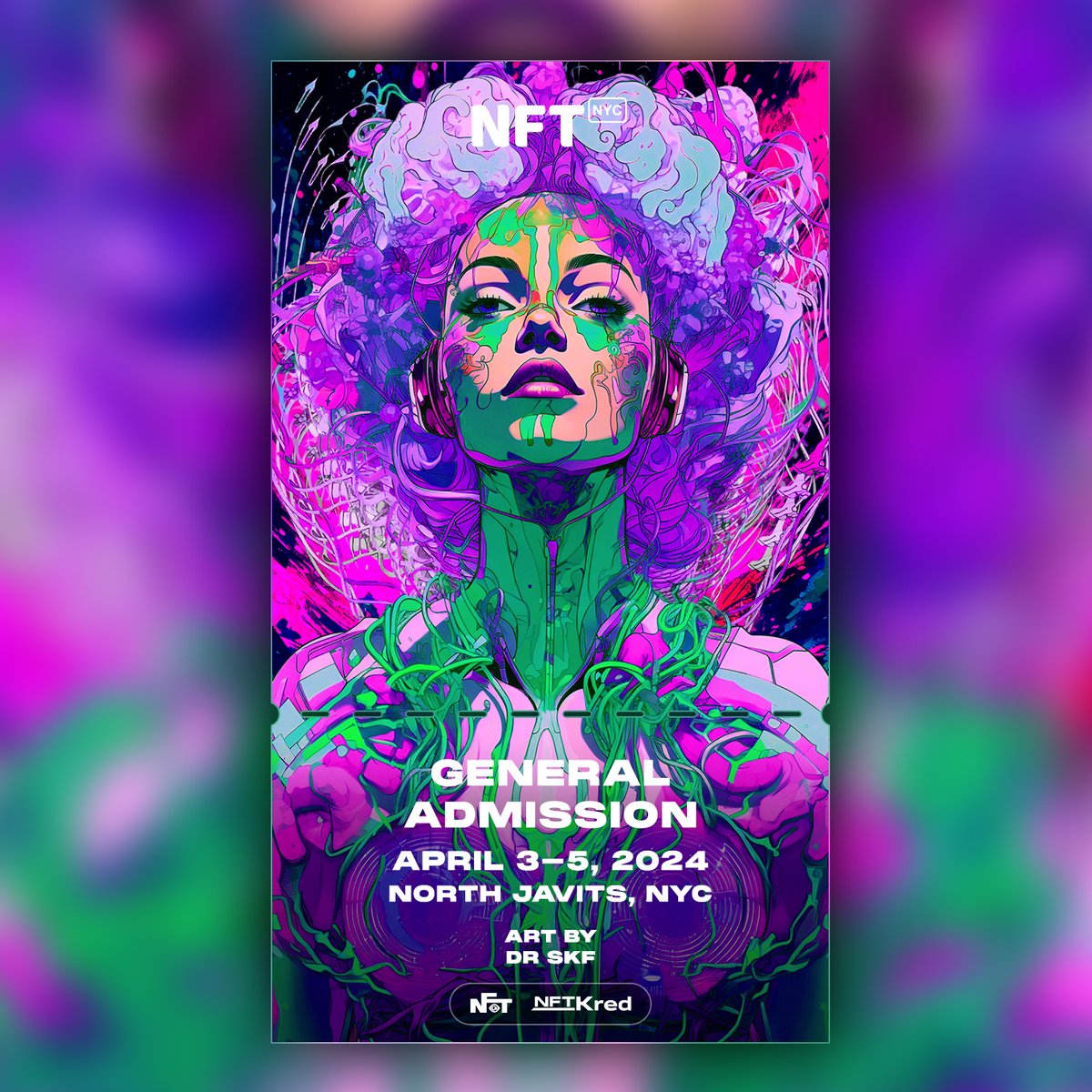 Hi there ! My artwork has been featured on NFT Tickets for #NFTNYC2024 ⚡️⚡️⚡️
Get yours here (18 hours left to save $250 off walk up rates):  nftnyc.tickets/buy?tkt=211842…