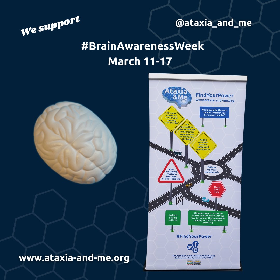 Ataxia_aware's tweet photo. @ataxia_and_me supports #BrainAwarenessWeek
We are based in #Wales with a #Global following
#FindYourPower #Ataxia awareness project powered by https://t.co/fiH7wEf7KE
Check our #SocialMedia channels to find out
more.
#StrongerTogether https://t.co/b7qeV5HeV5