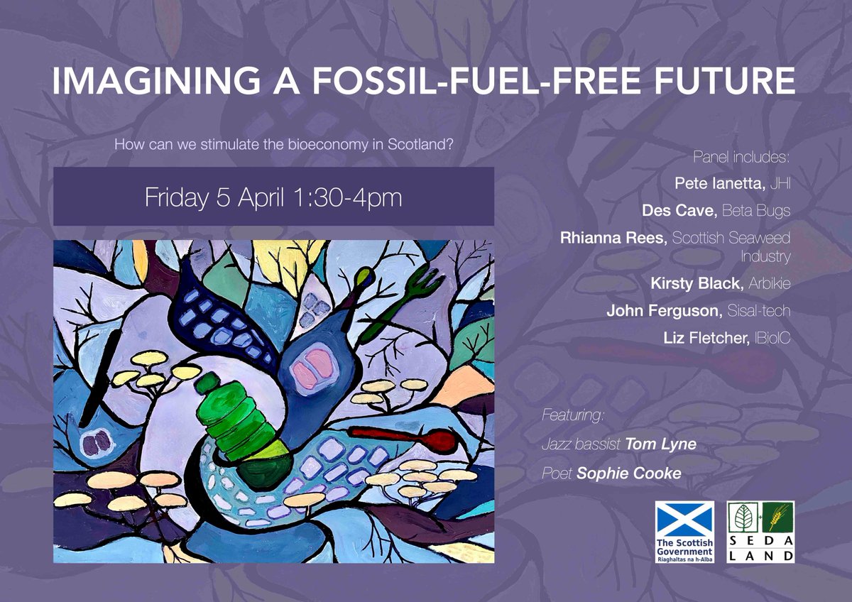 IMAGINING A FOSSIL-FUEL-FREE FUTURE On 5 April SEDA Land will be addressing Scotland’s bioeconomy: the bioproduct firms which are creating highly-skilled jobs across rural Scotland; the hurdles faced by startups, and how these hurdles might be overcome. 🎟️eventbrite.co.uk/e/seda-land-im…