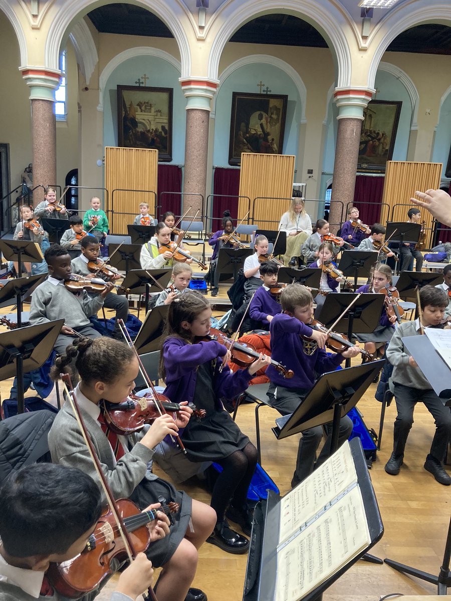 We’ve brought our whole Anfield and Everton Year 4 String Orchestra together for a final rehearsal before our 15th Birthday Concert. Their Liverpool themed songs are sounding BOSS! @AllSaintsL4 @BeaconCEPrimary #stringorchestra #loveisallyouneed