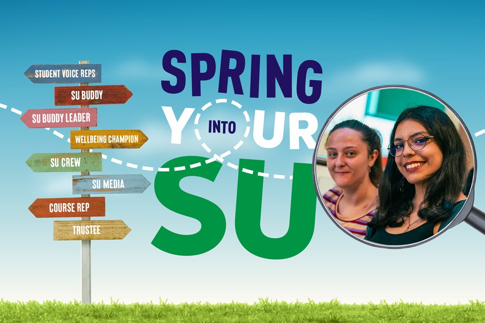 Explore the opportunities available to you with Spring Into Your SU! 🌻 Including paid SU Crew/SU Media Crew roles and a voluntary Student Trustee position! Applications for both of these opportunities are currently open. Check out all the roles here: ow.ly/oFgY50QRmUf