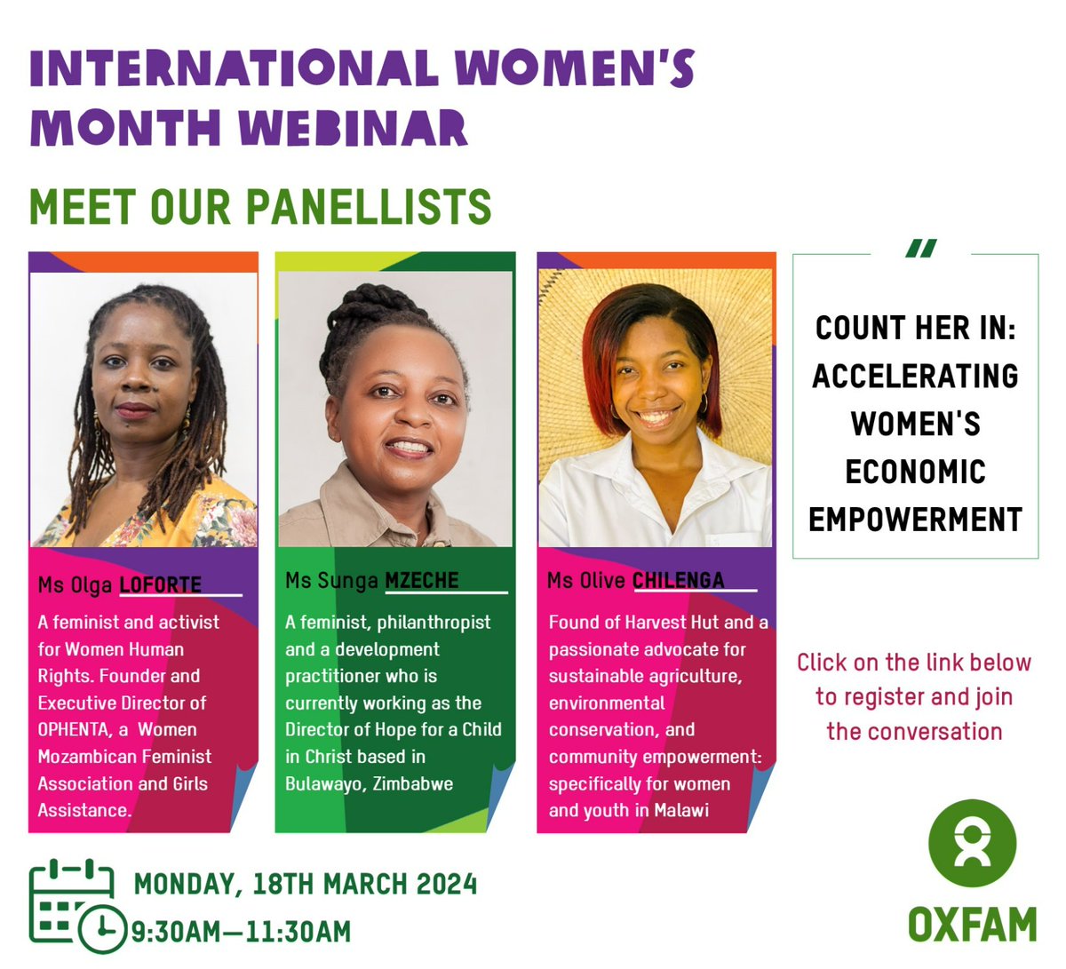 Meet our panelists at the #InternationalWomensMonth Webinar Register to join the discussions👇🏾 us06web.zoom.us/meeting/regist…