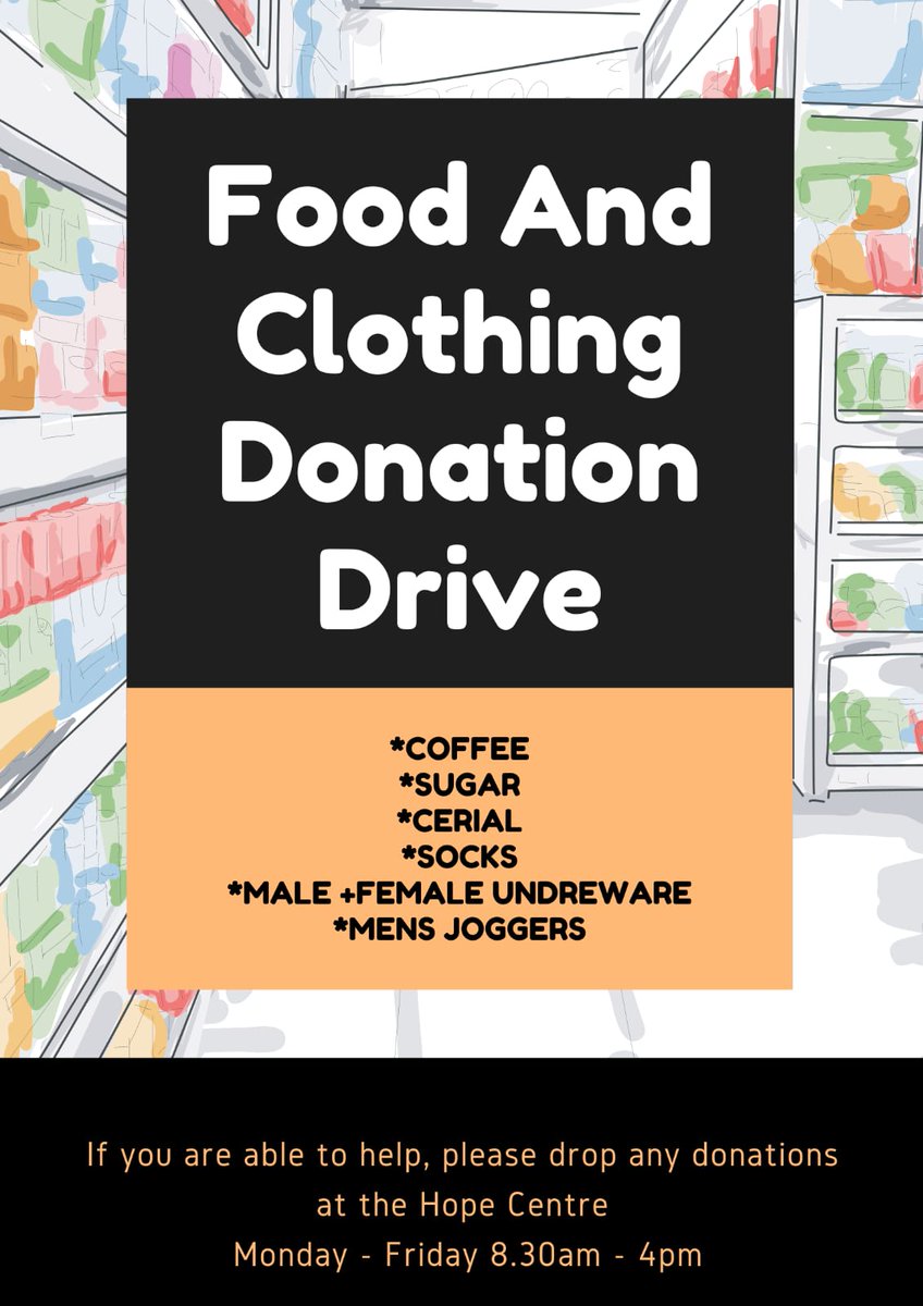 We need your help❗️ Unfortunately, the demand for our services is ever growing and we are in need of some essential items ☕️🧦🩲 #donate #foodandclothingdrive #supportharbourplace