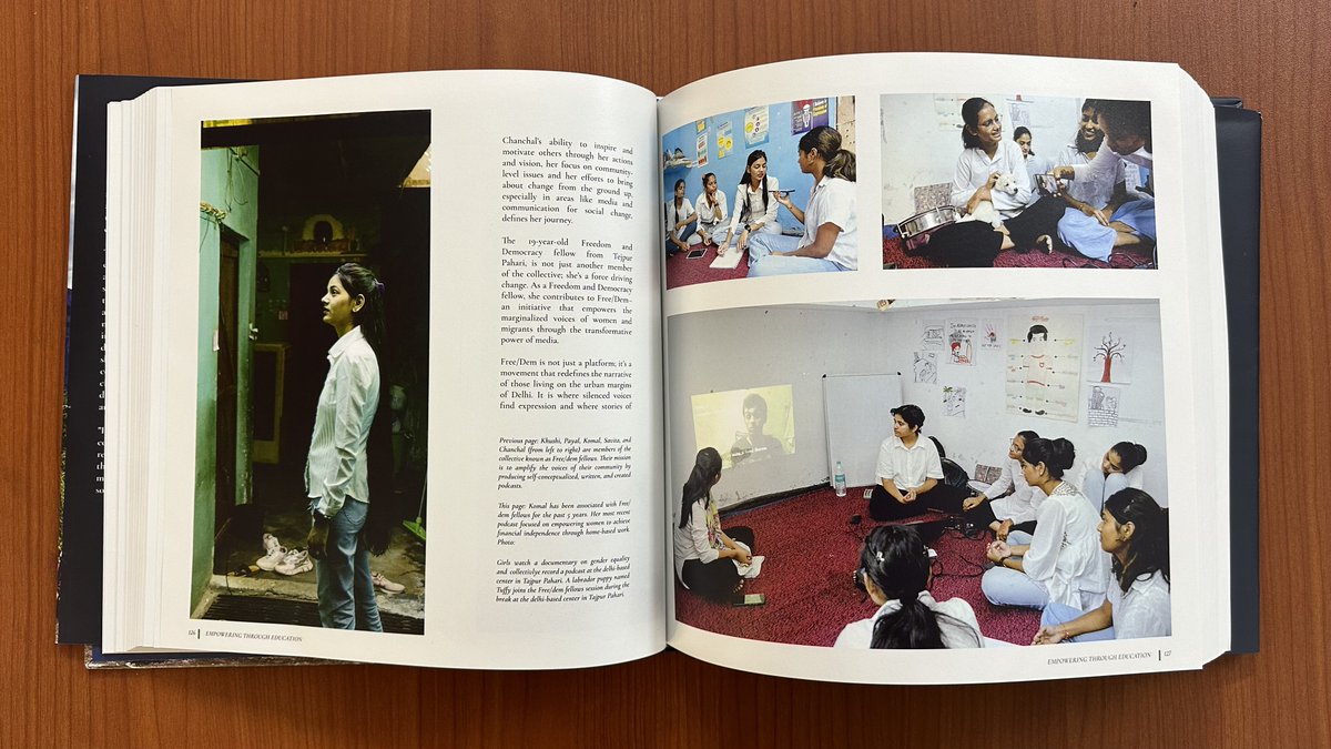 FreeDemIndia's tweet photo. We're so delighted that the FREE/DEM initiative and our Fellows have been featured in @unwomenindia's new book #हम, featuring women and girls who are trailblazers in their fields! What an honour for us to be in the company of such great women! #Hum #WomenWhoLead @IdeosyncMedia https://t.co/jGTlB5nqgb