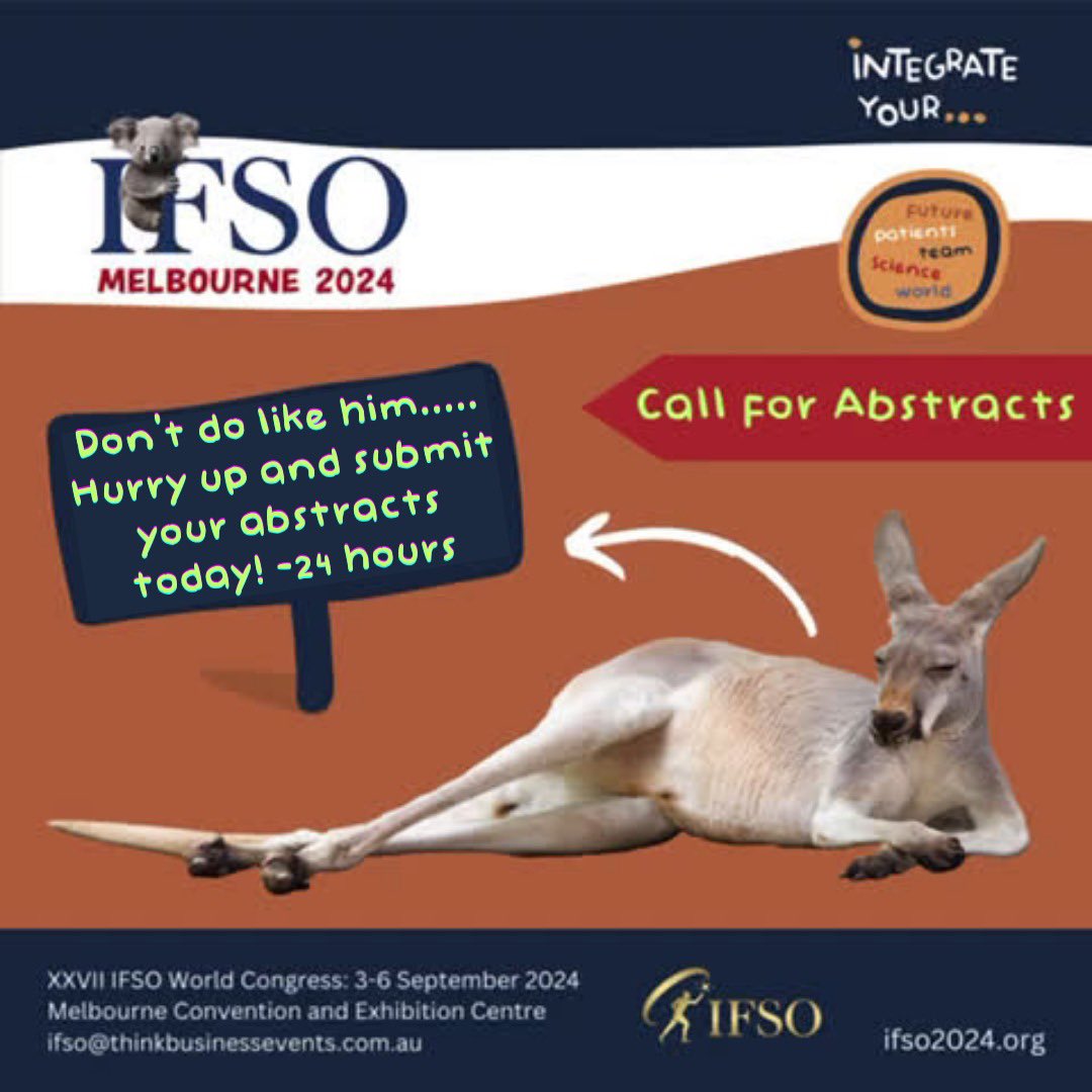 📣A friendly reminder‼️ We want to see you all in IFSO International Federation for The Surgery of Obesity and Metabolic Disorders @IfsoSecretariat 🌍🌎🌏#melbourne #2024!