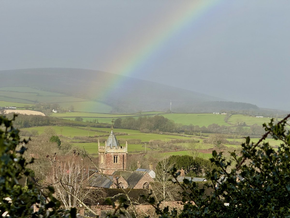 Bridgelookout's tweet photo. @Timberscombe_V 
3 photos on iPhone of rainbow over St Petrocks this morning https://t.co/ko8hGFhhoc