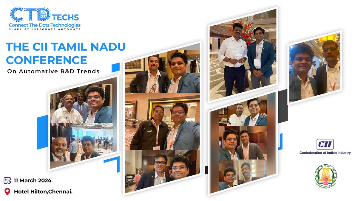 Gathering with industry pioneers at the 15th Edition - Conference on Automotive R&D Trends by CII's Tamil Nadu Technology Development & Promotion Centre. Let's capture the essence of innovation and collaboration!

#AutomotiveRDTrends #CIIConference #InnovationHub #ChennaiEvents