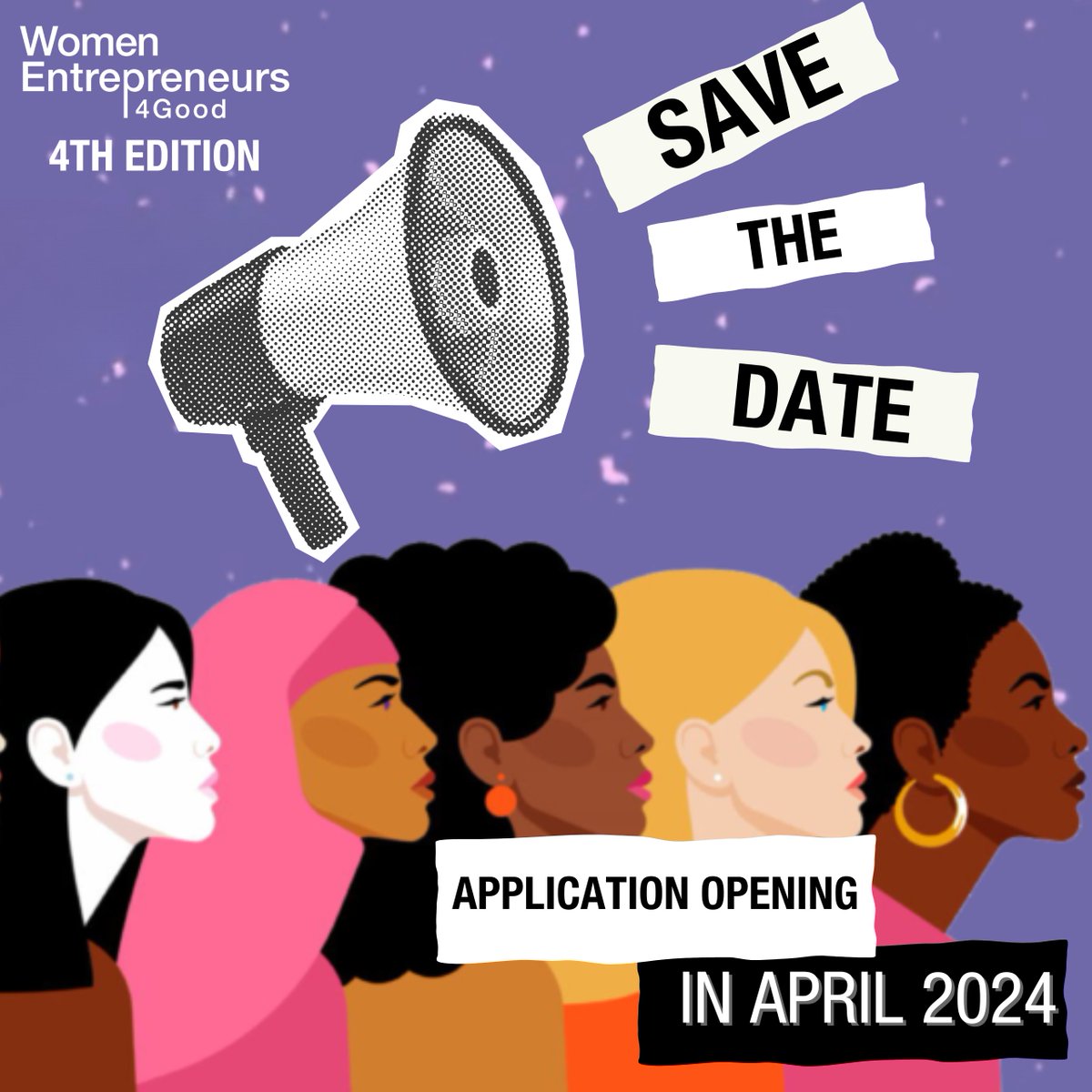 Exciting news! Applications for the 4th edition of our Women Entrepreneurs 4 Good (#WE4G) programme are opening on April 1st, 2024! 🚀All women entrepreneurs committed to making a social & environmental impact – this is your chance to shine! 💡Stay tuned for more updates!