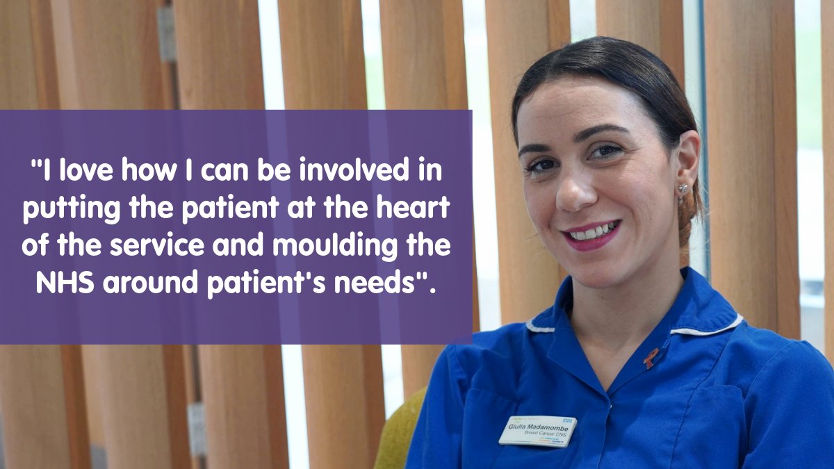 Today is #NationalCancerCNSDay. We asked a few Cancer Nurse Specialists what they love about their job. This is Guilia, she is a Breast CNS. She likes being a patient advocate and providing guidance to patients and their families.