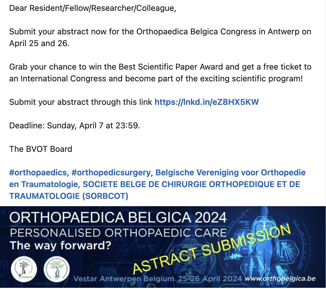 See you at @OB2024 in Antwerp! Please submit your original research. Looking forward!