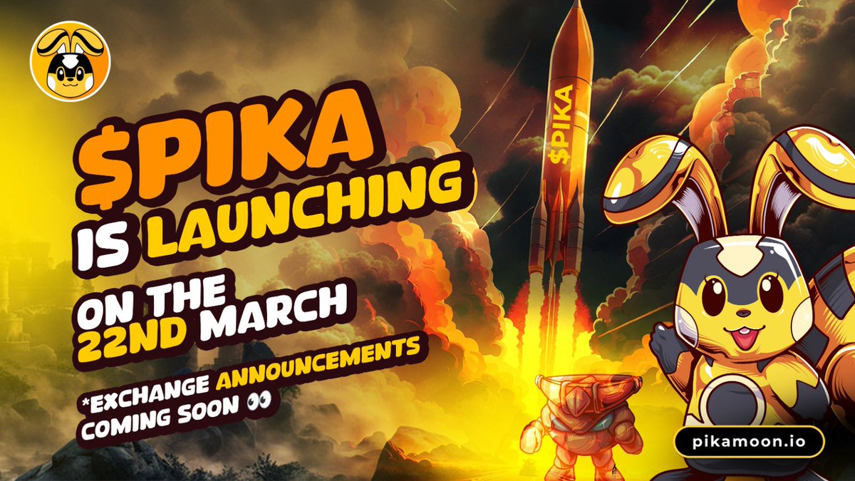 🟡Friday 22nd March, 14:00 UTC🟡

$PIKA LAUNCH 🚀 

3 Exchanges ☑️

Learn more via the latest medium - pikamooncoin.medium.com/march-22nd-pik…