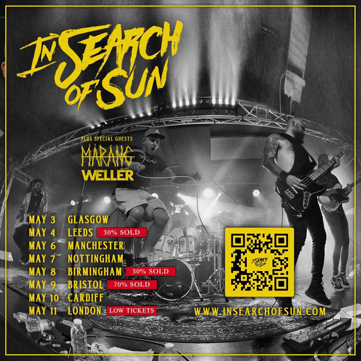 **** TICKETS 70% SOLD ALREADY **** 💜BRISTOL SHOW💜 @exchangebristol < Thurs 9th May > Supporting the sublime In Search Of Sun, Marang & @Weller_ukband at The Exchange!!🫶 tickettailor.com/events/insearc… #LoveIsEnough #Bristol #LiveMusic #May #InSearchOfSun #tour #AltMusic