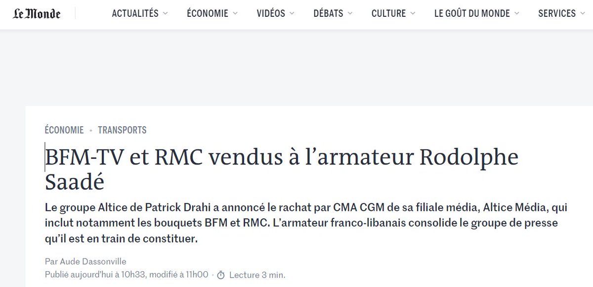De la difficile communication sans se compromettre lors des ventes avec l'exemple de <a href="/arthurdreyfuss/">Arthur Dreyfuss</a> Les rumeurs de plus en plus persistantes depuis 6 mois sur la vente du pôle média d'Altice dont <a href="/BFMTV/">BFM</a> étaient bien fondées #Altice #media