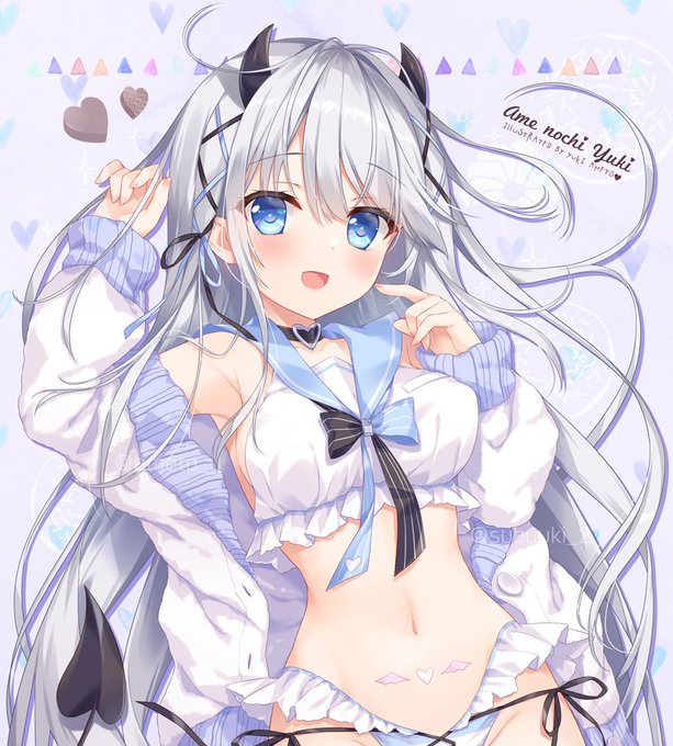 1日遅れですが妹サキュバスのスフレちゃん#ホワイトデーは銀髪白髪を愛でる日 