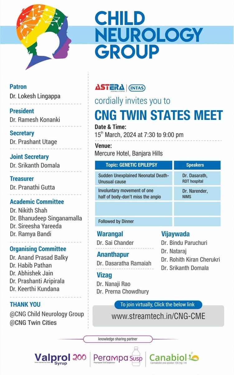 🧠 Join us for an engaging CME session on fascinating pediatric neurological cases! Today at 7.30pm..