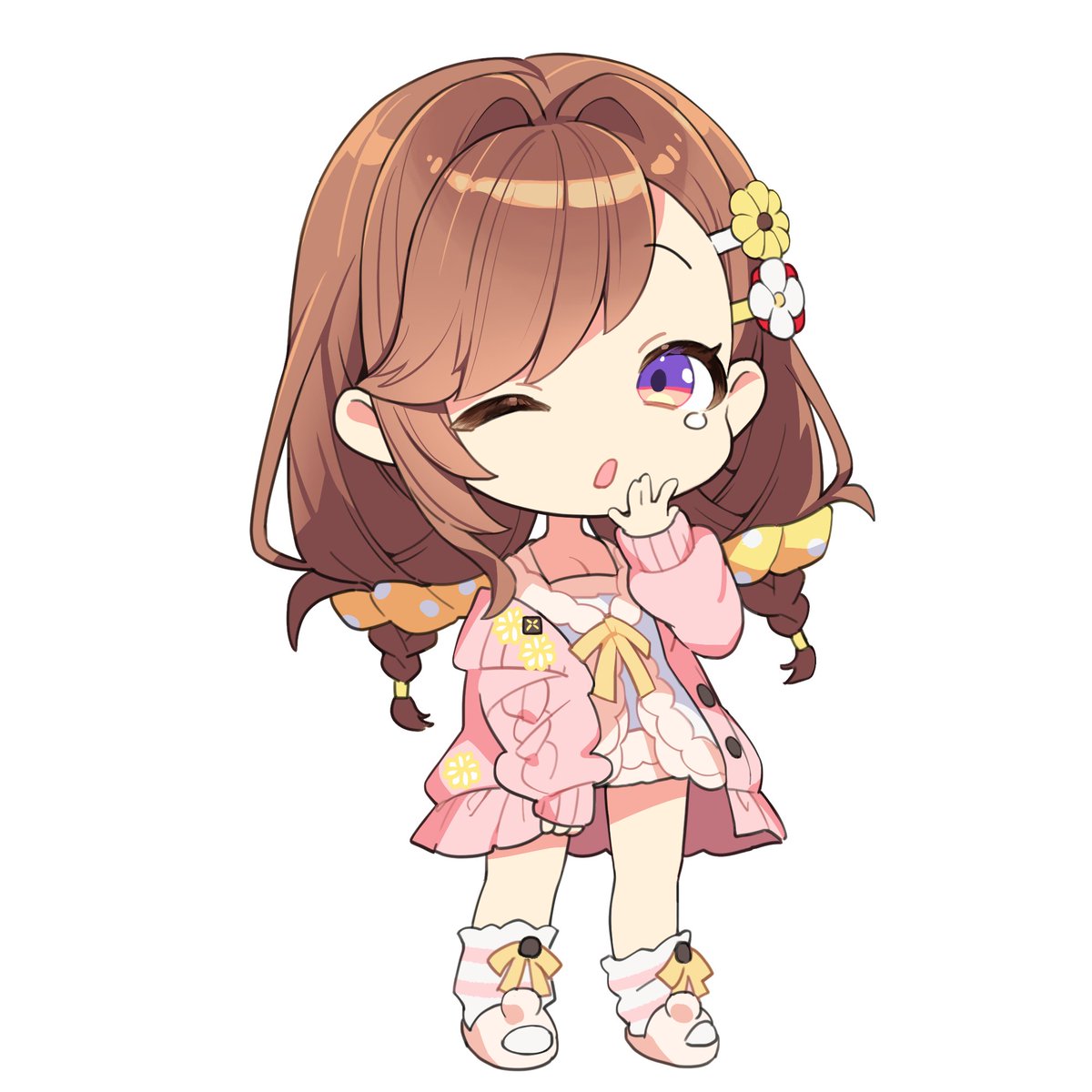 桃子 ダンゴ 子だくさん ドローイング イラスト ペット - 絵画