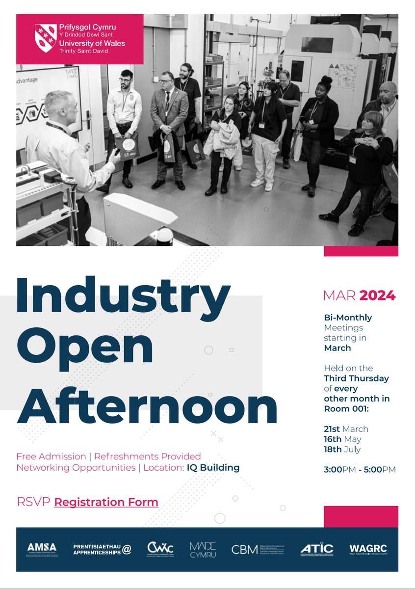 Join us next Thursday (21st March) for the first in a series of FREE Wales Institute of Science &amp; Art Industry Open Afternoons, from 3pm-5pm, at <a href="/UWTSD/">University of Wales Trinity Saint David</a>’s IQ Building, #Swansea.

📅 21st March
📅 16th May
📅 18th July

🎟️ Register tinyurl.com/yerj5ua7
🅿️ uwtsd.ac.uk/swansea/how-ge…