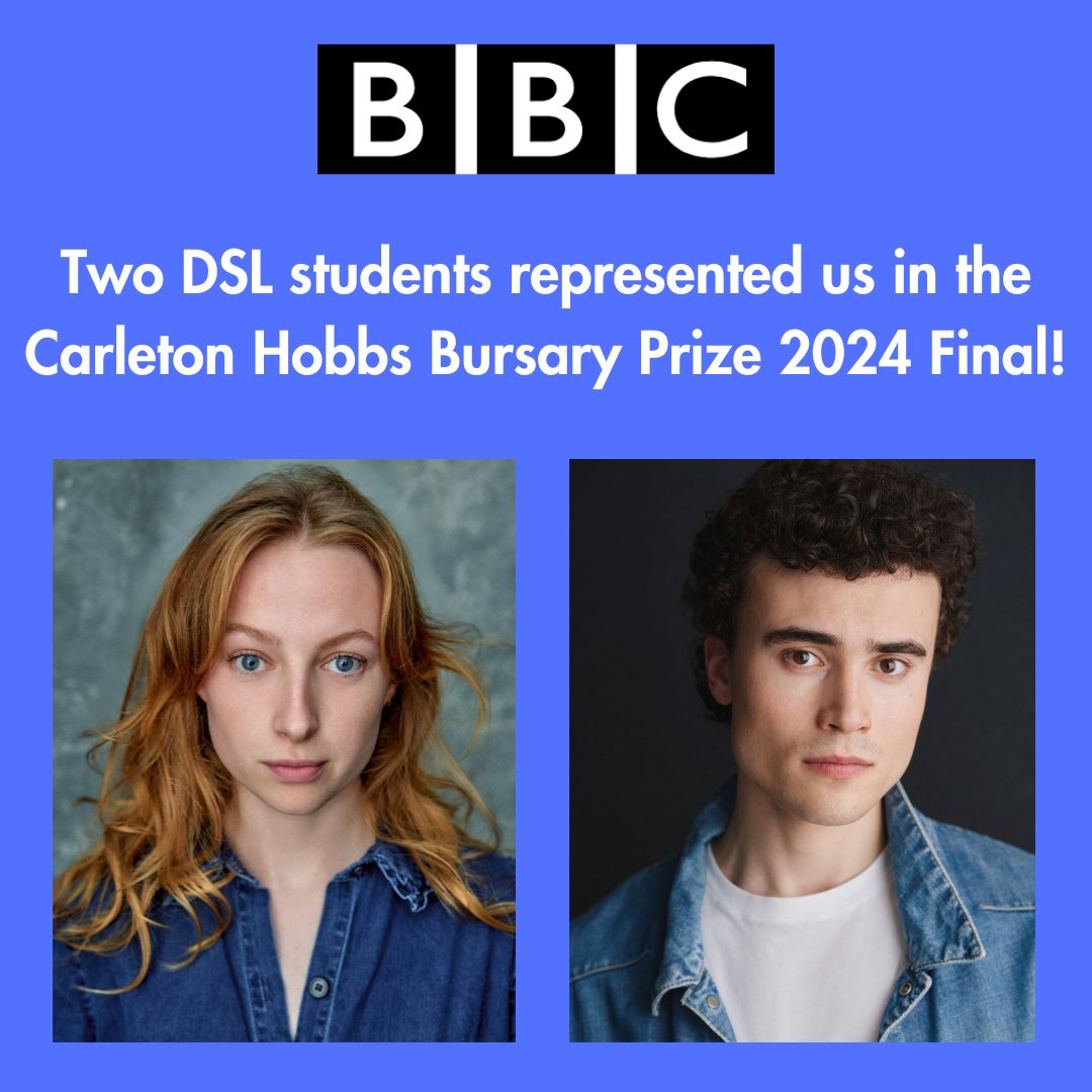 👏👏👏Congratulations to MFA 2024 grads Erin and Zak on getting to the final of the BBC Carleton Hobbs Bursary Prize! Read more here: dramastudiolondon.co.uk/dsl-celebrates… #graduatingactors #actorstraining #ActorTraining #actortraining #BBC #CarletonHobbs