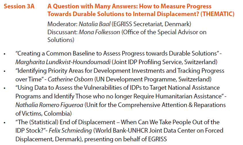 NataliaBaal's tweet photo. Thanks for yesterday! My takeaway? Given the political/politicized nature of "end of displacement" questions, it is important to develop an objective-as-possible, common-as-possible way to measure it. @EGRISStats @JIPS_profiling @UNDP @jointdatacenter @UnidadVictimas @UNPiper https://t.co/FmJE3MWtZk