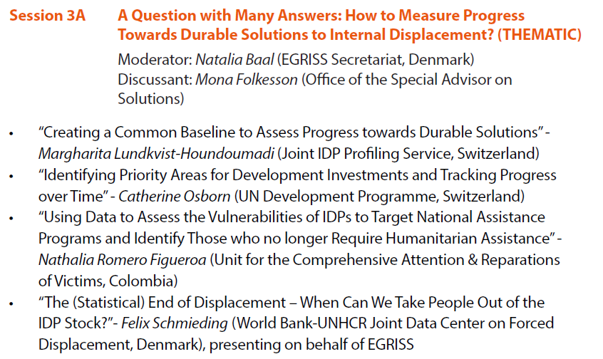 Thanks for yesterday! My takeaway? Given the political/politicized nature of 'end of displacement' questions, it is important to develop an objective-as-possible, common-as-possible way to measure it. @EGRISStats @JIPS_profiling @UNDP @jointdatacenter @UnidadVictimas @UNPiper