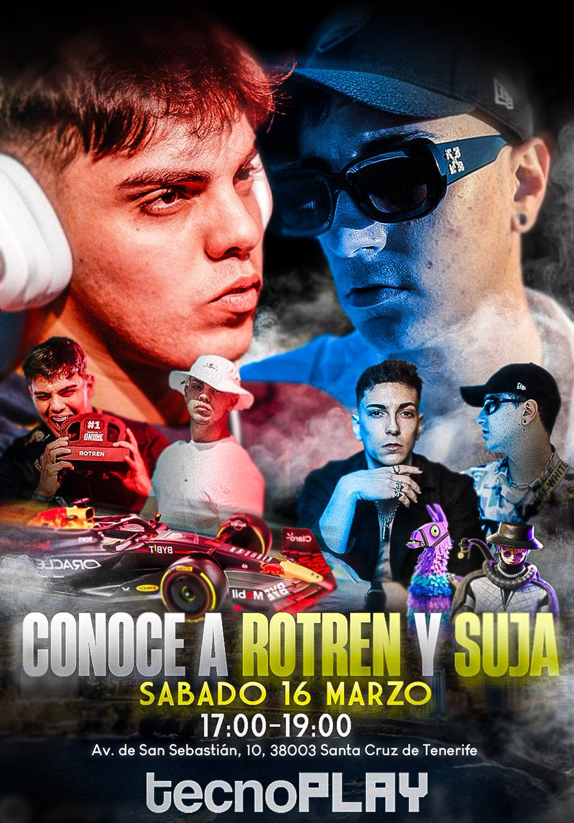 portix_art's tweet image. diseño final para el meet &amp;amp; greet de @suja_gg y @Rotren_ 🫂💜

Este sábado de 17:00 a 19:00

📍 Av. de San Sebastián, 10, 38003 Santa Cruz de Tenerife 

#youtubeespaña #GranCanaria