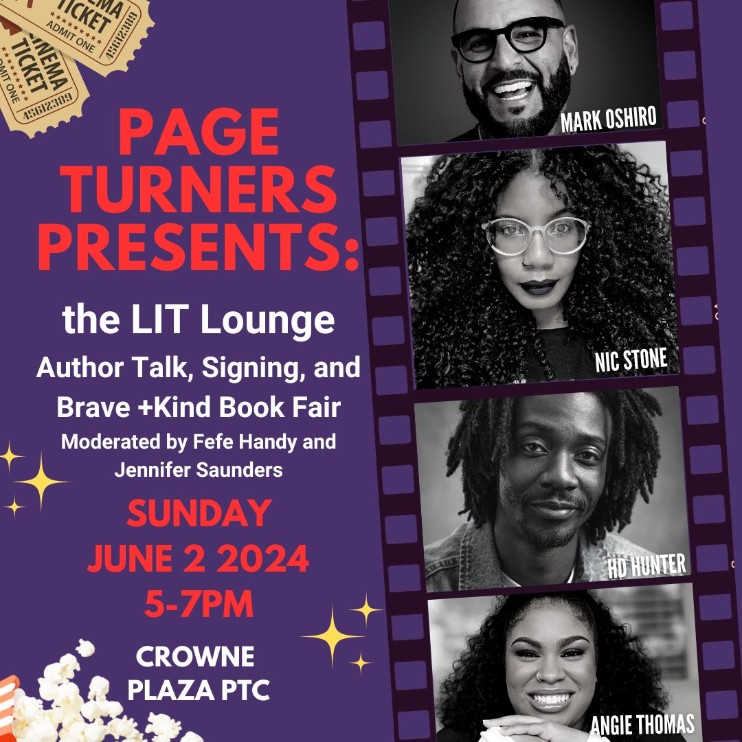 Early Bird Registration for Summer Institute closes TODAY! Fefe Handy of Page Turners Make Great Learners ? Jennifer Saunders will facilitate a conversation with HD Hunter, Mark Oshiro, Nic Stone, & Angie Thomas. Tag @pageturners_rule @fefe_handy @mom2ray5 @braveandkindbooks