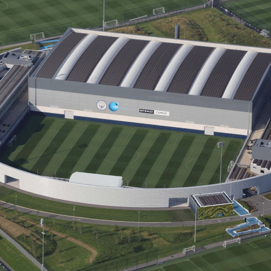 ManCity's tweet photo. We are pleased to announce our plans to make our training facility, the City Football Academy, one of the largest producers of renewable energy in world football.
 
Read more ⤵️