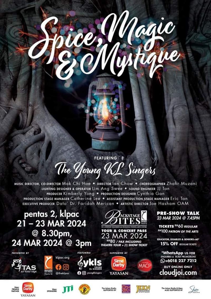 Spice, Magic & Mystique ft The Young KL Singers @ Pentas 2,  klpac, Kuala Lumpur (21 - 24/03/2024).

Link:
1in1m.proboards.com/thread/23491/s…

#TheYoungKLSingers #TheActorsStudio #klpac #YayasanSimeDarby #BackstageBites #Indonesia #Thailand #ThePhilippines #Malaysia #RentakSejuta @theklpac